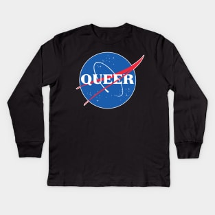 Nasa Queer /// Parody Logo Design Kids Long Sleeve T-Shirt